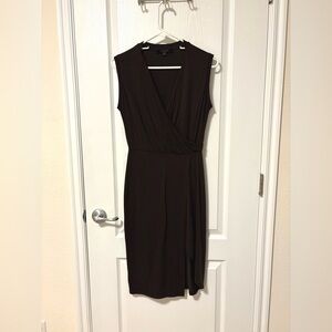 All Saints Chocolate Brown Wrap Midi Dress